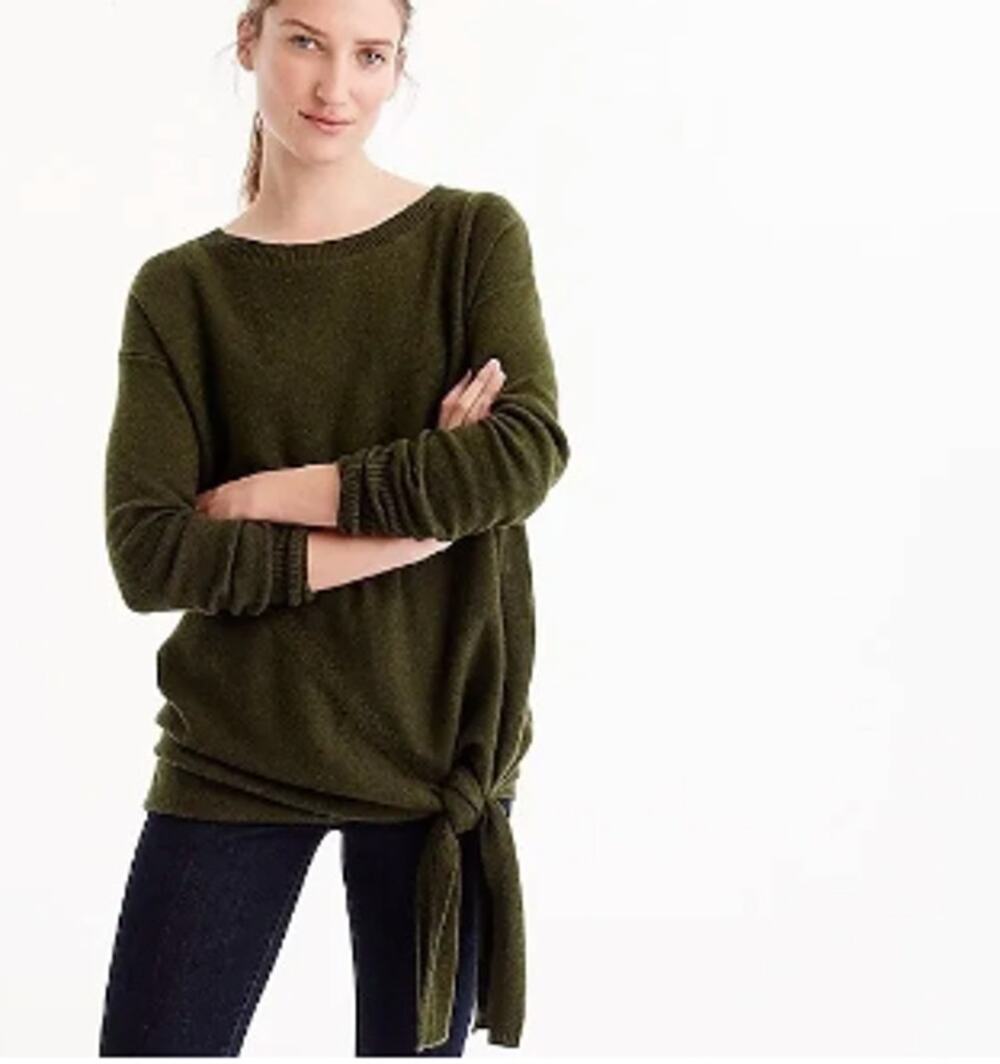 J. Crew Green Bow Wool Sweater (Size M)
